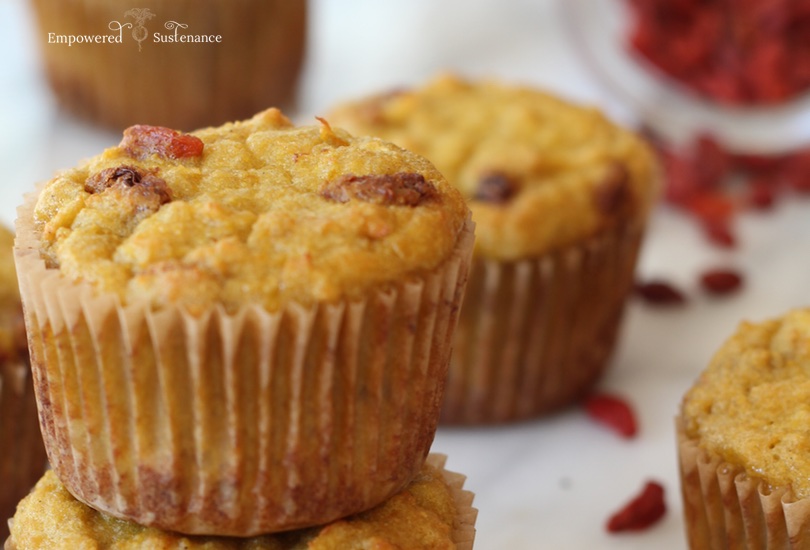 Paleo Parsnip Muffins with Orange + Goji Berries
