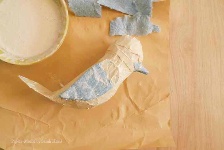 Papier-maché robin craft project by Sarah Hand