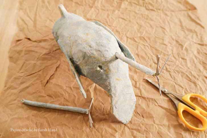 Papier-maché robin craft project by Sarah Hand