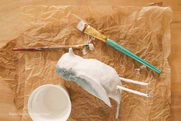 Papier-maché robin craft project by Sarah Hand