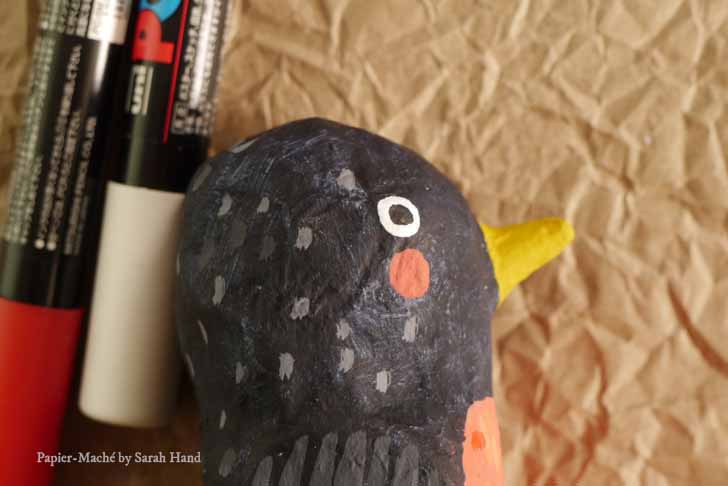 Papier-maché robin craft project by Sarah Hand