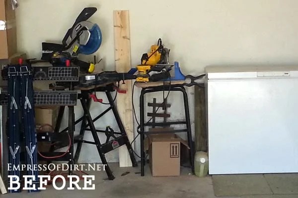 Work area before building workbench.