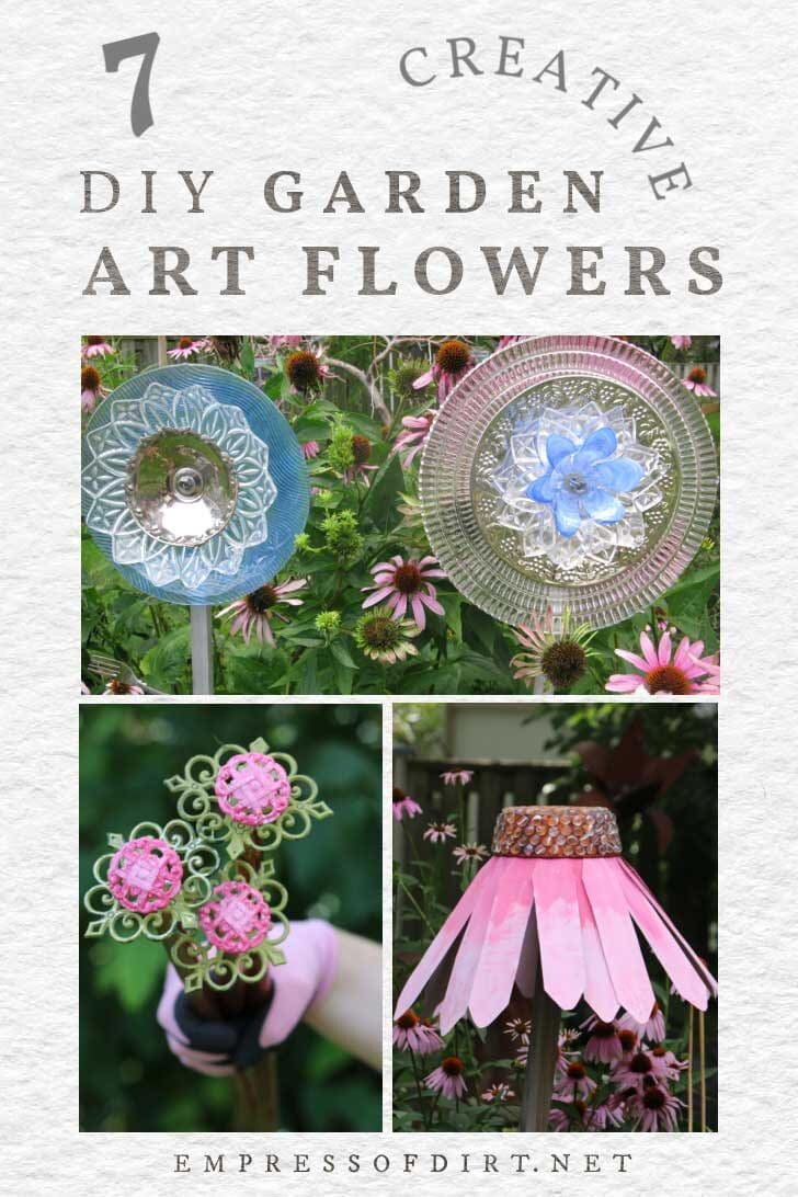 Decorative garden art flowers.