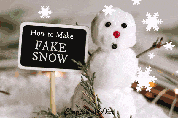This fake snow recipe is perfect for making mini snowmen for an indoor, winter wonderland scene.