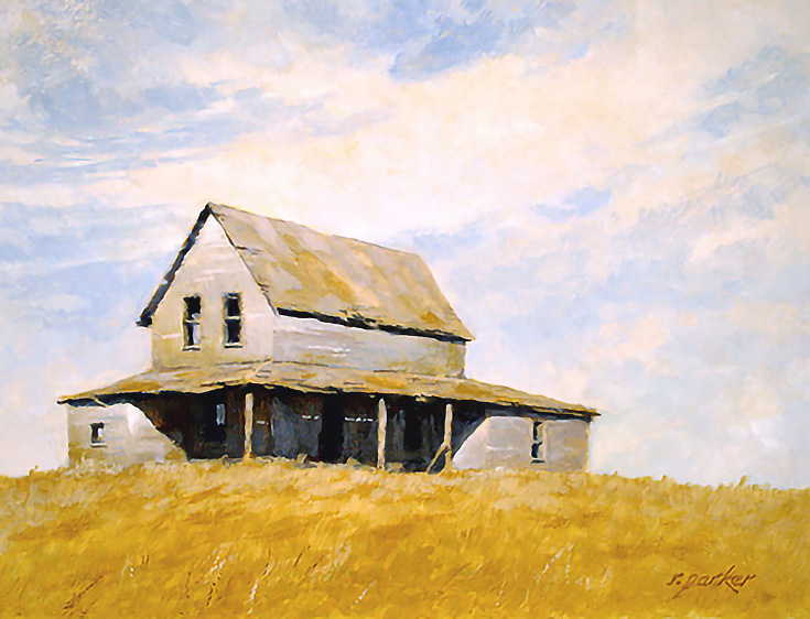 Ralph Parker Classic, Serene Landscape Paintings in Gouache