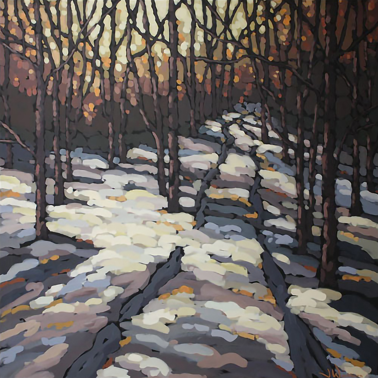 Jennifer Woodburn Simplified Acrylic Landscape Paintings