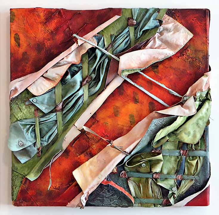 Christina Massey Blending Fabric and Paint Into Unique Mixedmedia