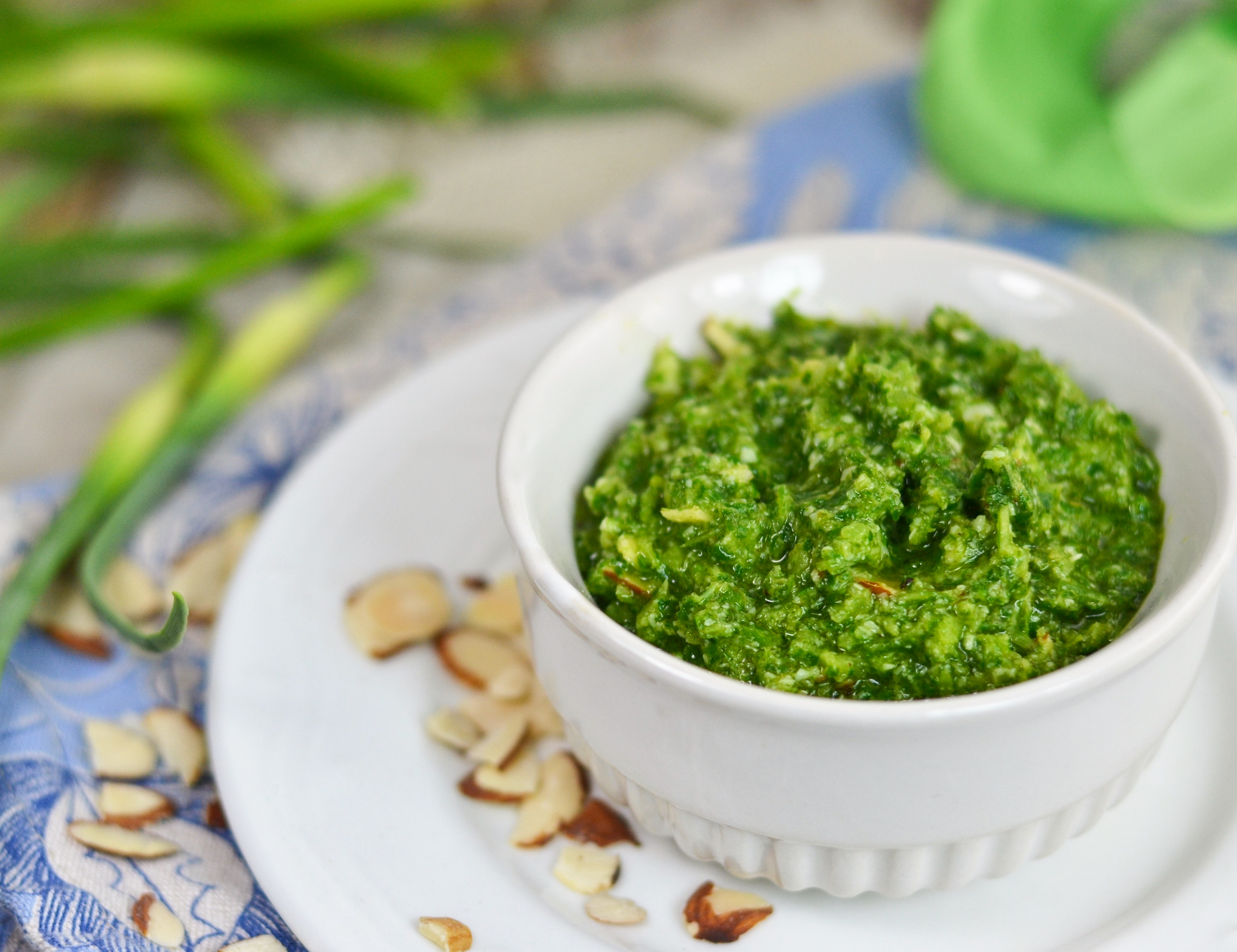 Garlic Scape and Basil Pesto