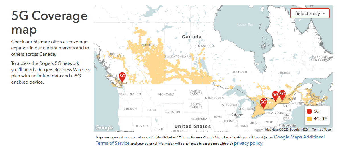 Maps of 5G Coverage Areas in Canada « EMR Health Alliance of BC