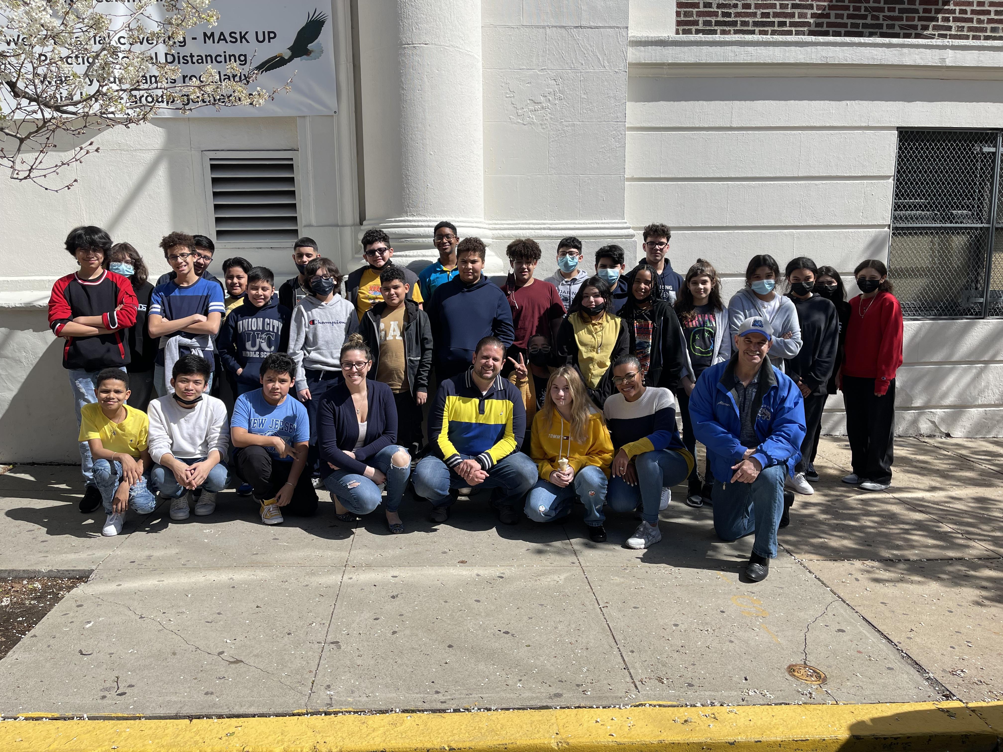 Emerson Middle School rewarded their students who passed both sections