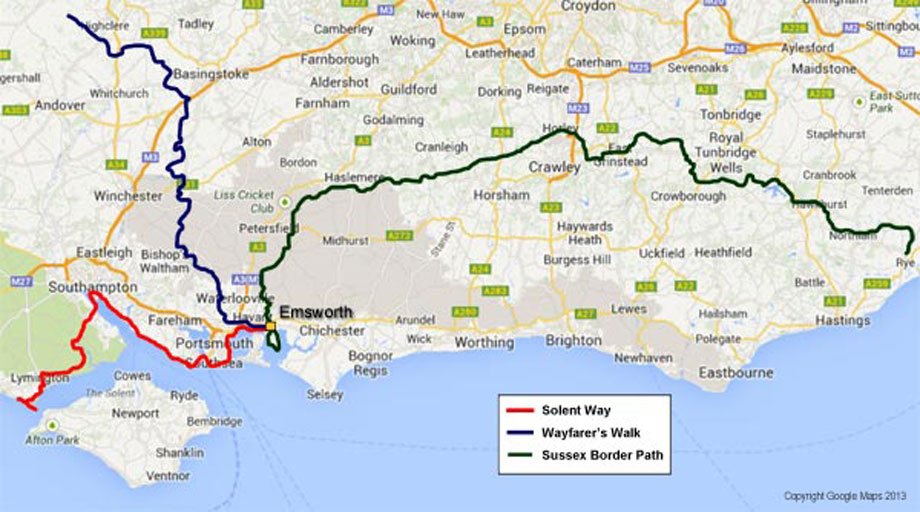 Long Distance Walks through Emsworth