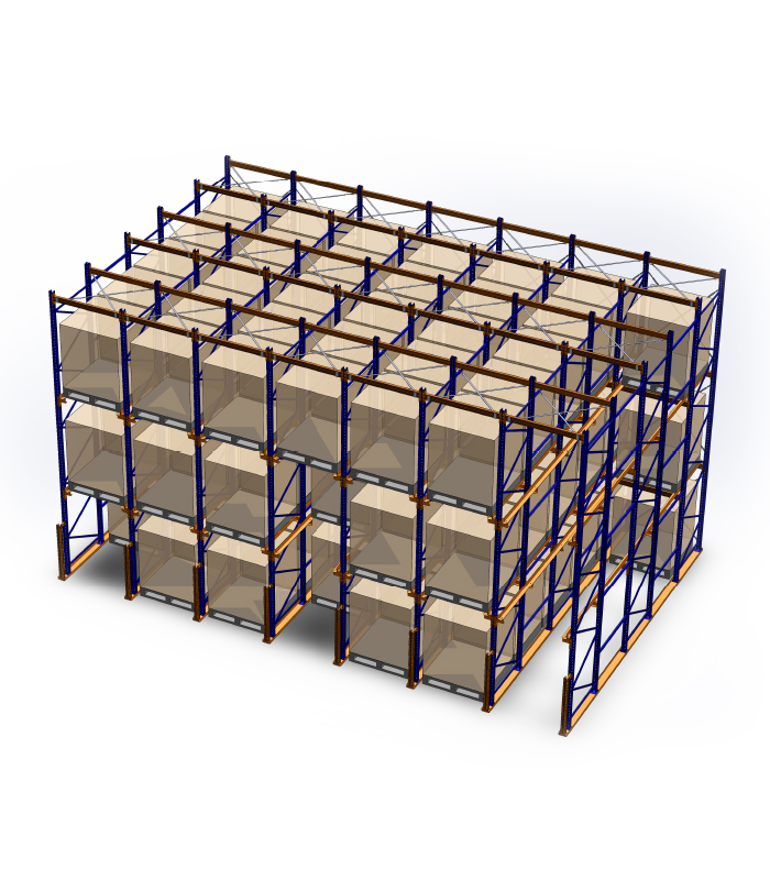 Higher Space Efficiency with DriveIn Pallet Racks EMT Systems