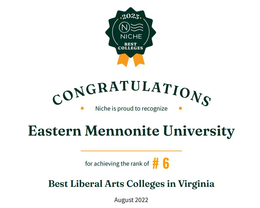 EMU ranked sixth among Virginia liberal arts colleges by Niche EMU News
