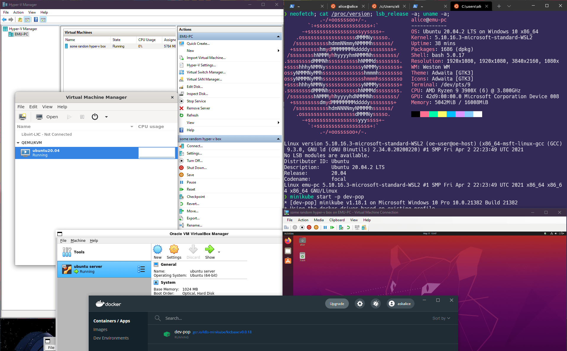 WSL2, HyperV, Docker Desktop, and virtualbox inside a wsl2 nested