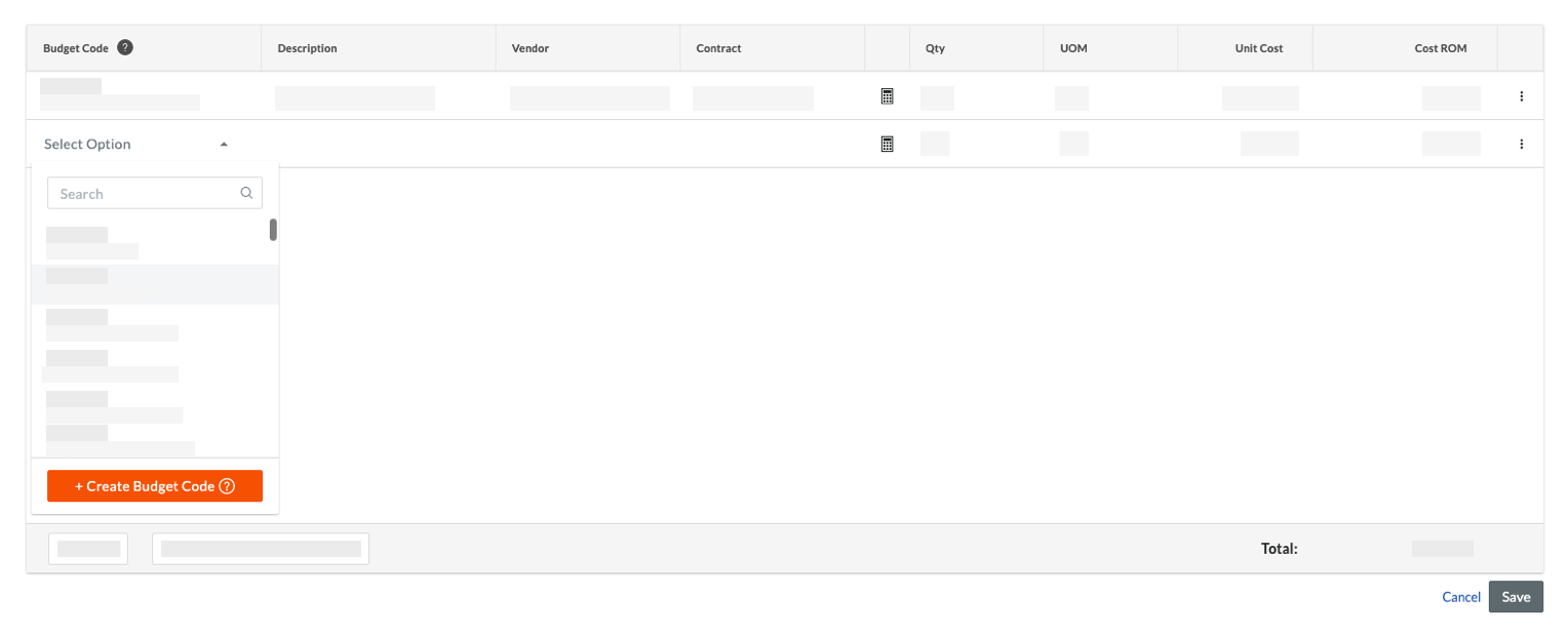 Create a Change Event with Revenue ROM Procore (enCA)