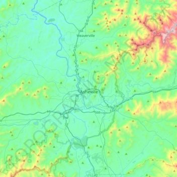 Asheville Nc Topographic Map Asheville Topographic Map, Elevation, Relief