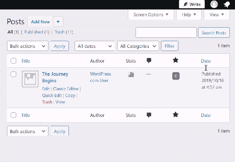 WP Admin Dashboard Support