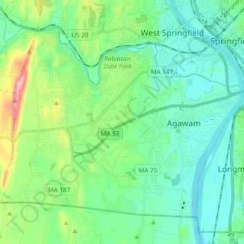 Aqawam Ma Topographic Map Agawam topographic map, elevation, relief