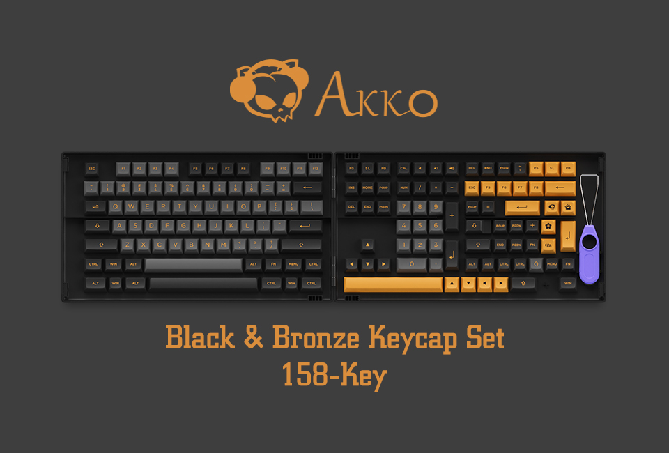 Black & Bronze Keycap Set(158key) Akko Official Global Site