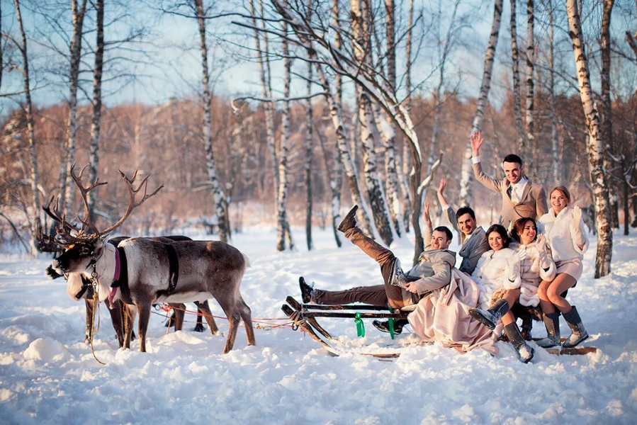 Reindeer Sledding The ride on the deer sledding in Moscow and the