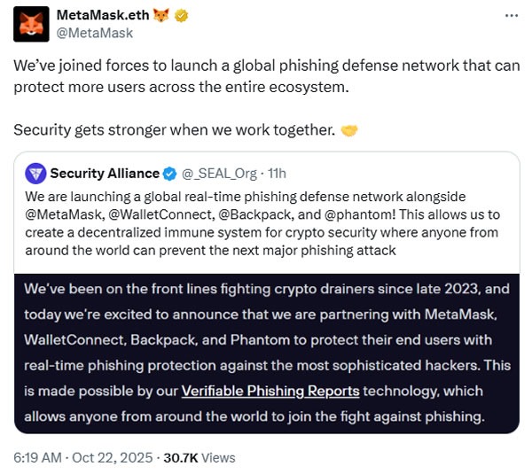 MetaMask Joins Wallets in Launching Global Network to Combat Phishing Threats