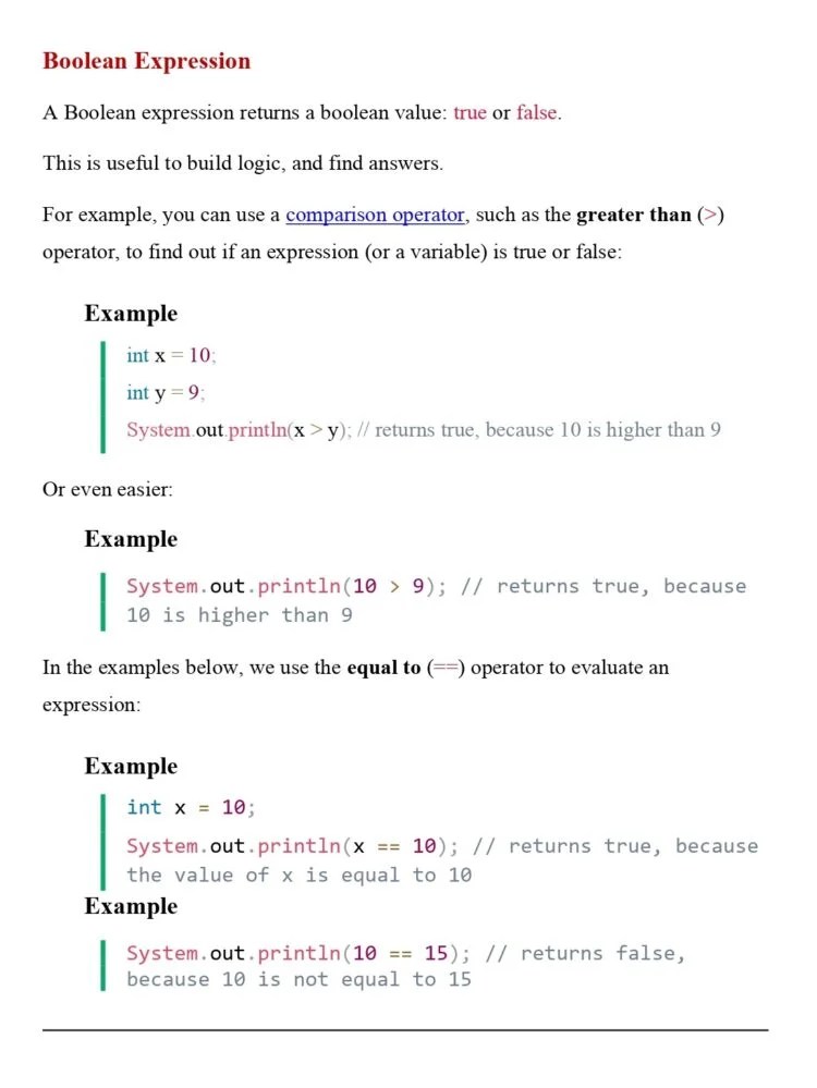 Learn Java Booleans (Session 11) PDF Connect 4 Techs