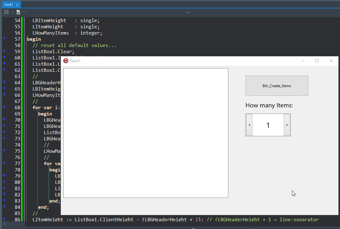 TListBox grouping of items and horizontal scroll bar FMX DelphiPRAXiS [en]