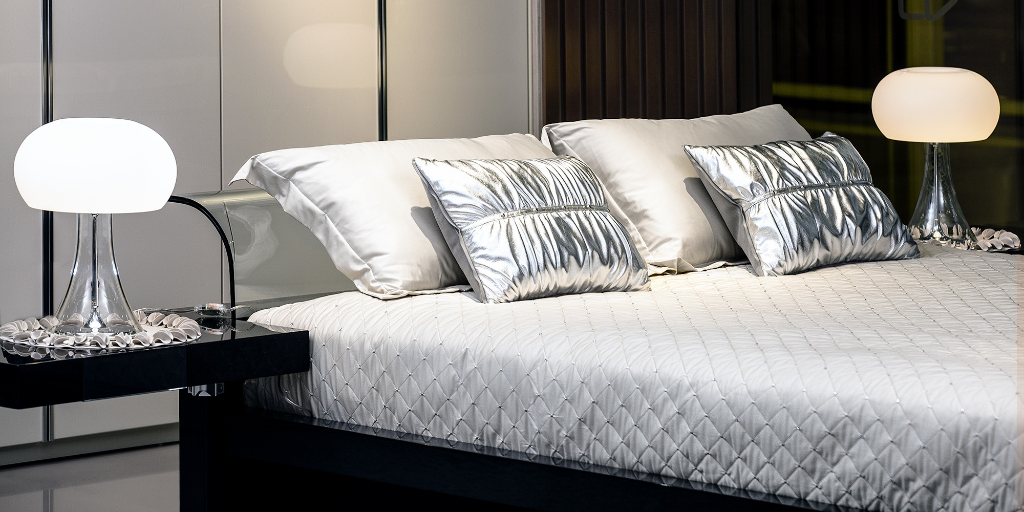 Laminated Glass Headboard Bed 202 DICKSON FURNITURE