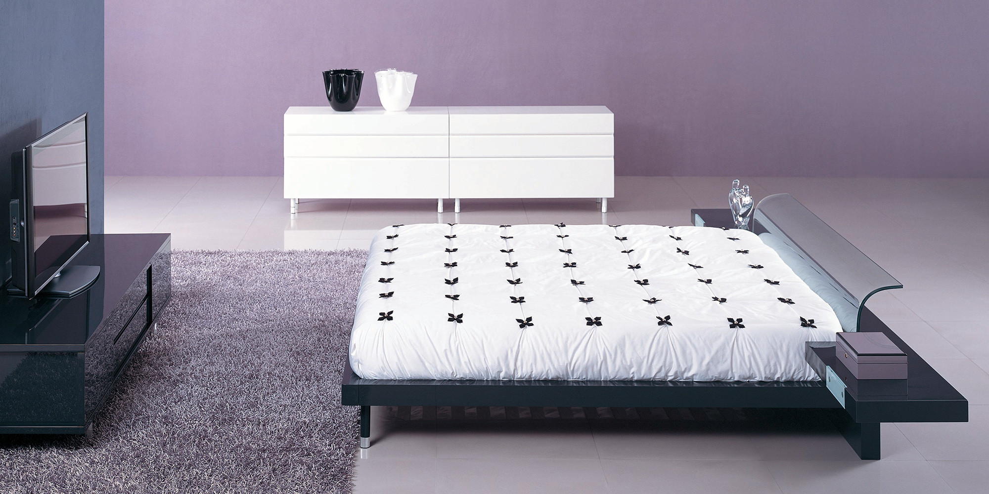 Laminated Glass Headboard Bed 202 DICKSON FURNITURE