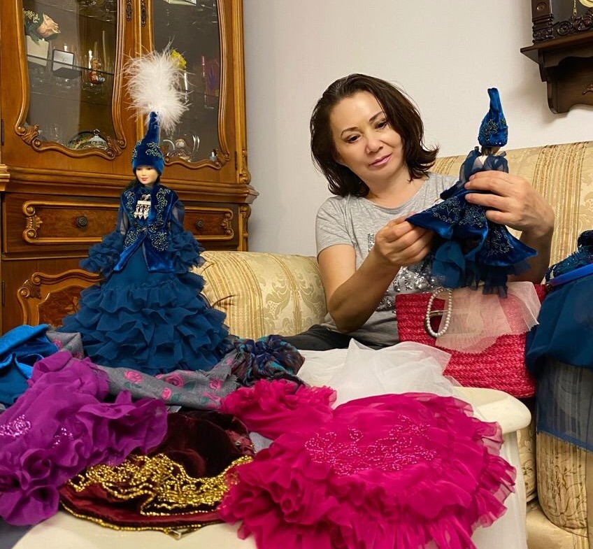 The beauty of the Kazakh national costume in miniature doll fashion