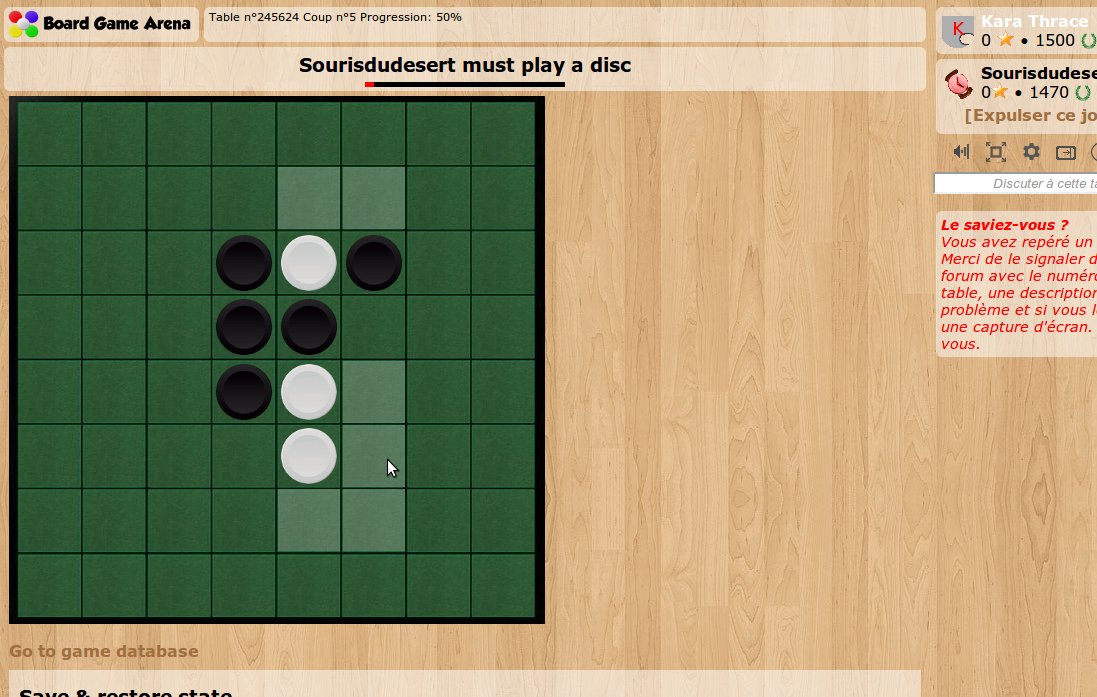 Tutorial reversi Board Game Arena