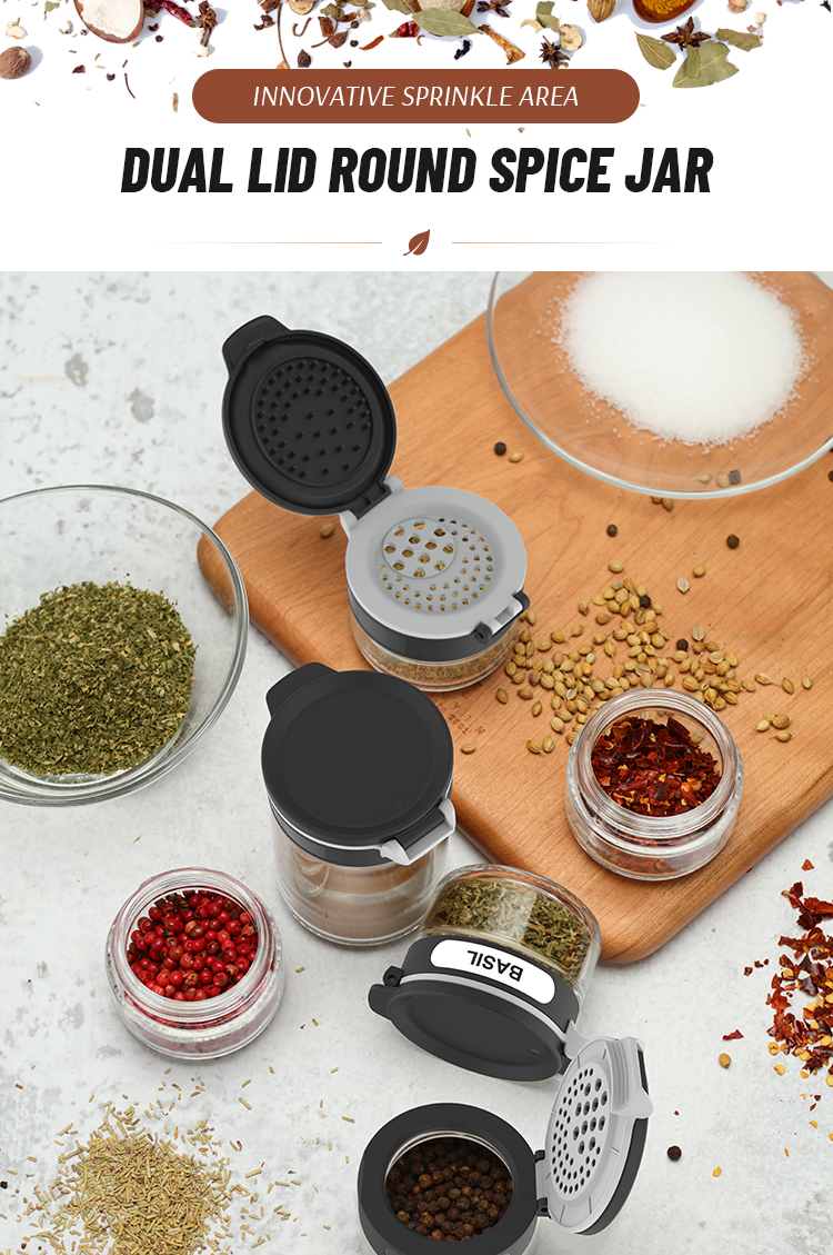 Dual Lid Round Spice JarPDQ 6 Jars Set 7935200201