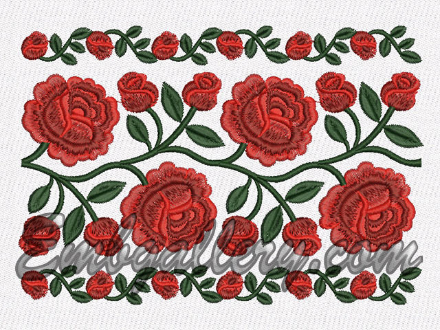 "Russian Roses"_Shirt in National Style Machine