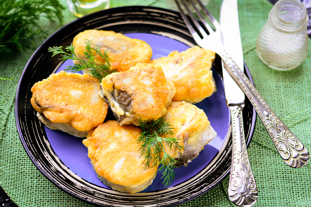 Fried hake in batter with mayonnaise recipe with photos