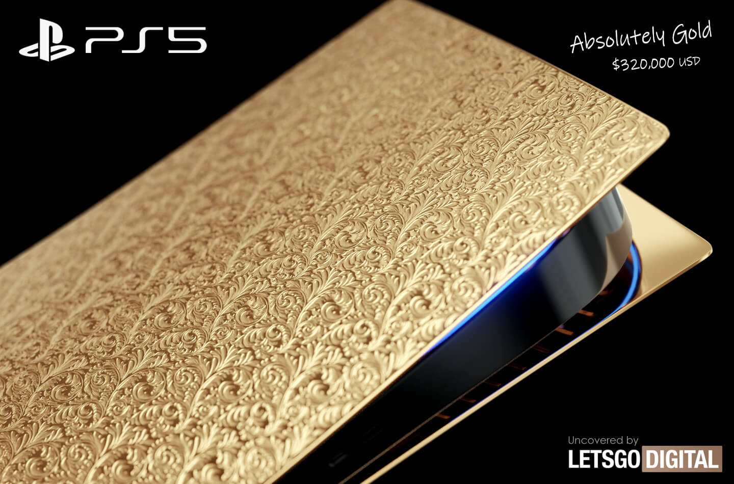 Sony PS5 Limited Edition with 18K Yellow Gold LetsGoDigital