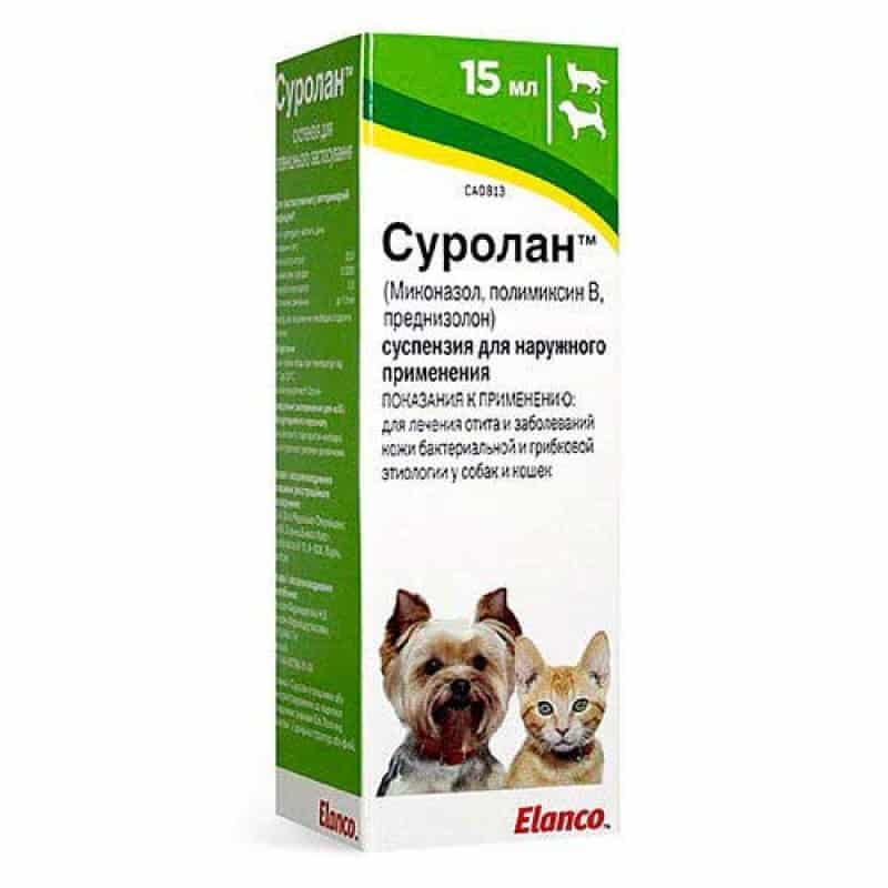 SUROLAN (Miconazole nitrate, Polymyxin, Prednisolone) 15ml Petmeds