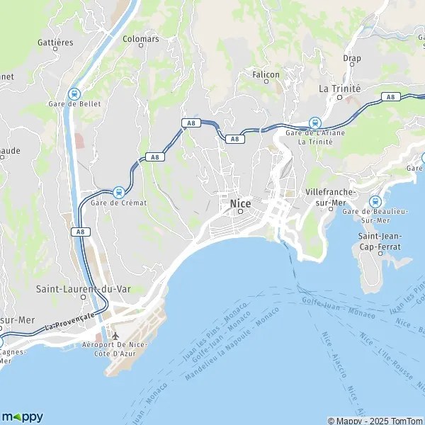 Map Nice map of Nice (06000) and practical information