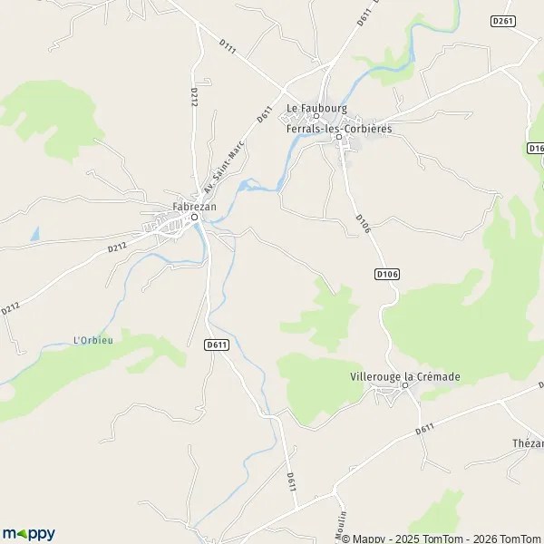 Map Fabrezan map of Fabrezan (11200) and practical information