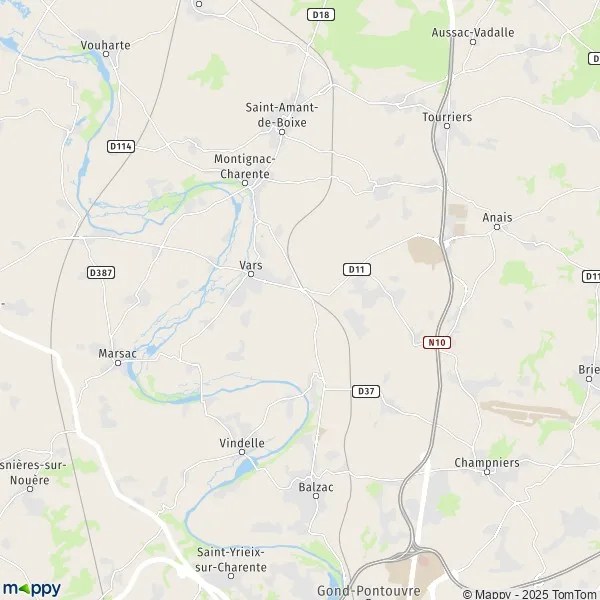 Map Vars map of Vars (16330) and practical information