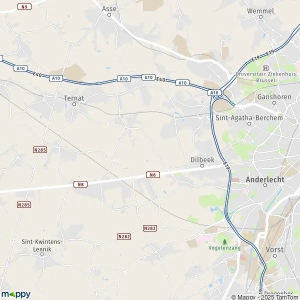 Map Dilbeek map of Dilbeek (1700) and practical information