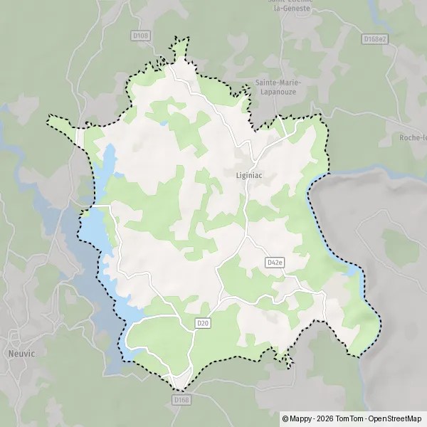Map Liginiac map of Liginiac (19160) and practical information