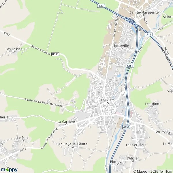 Map Louviers map of Louviers (27400) and practical information