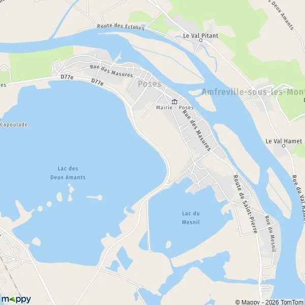 Map Poses map of Poses (27740) and practical information