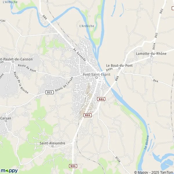 Map PontSaintEsprit map of PontSaintEsprit (30130) and practical