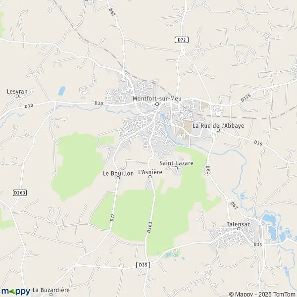 Map MontfortsurMeu map of MontfortsurMeu (35160) and practical