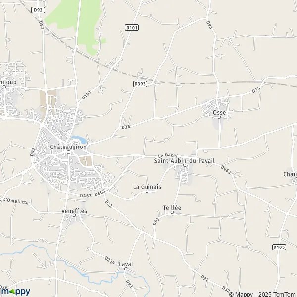 Map Châteaugiron map of Châteaugiron (35410) and practical information