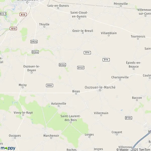 Map BeaucelaRomaine map of BeaucelaRomaine (41160) and practical