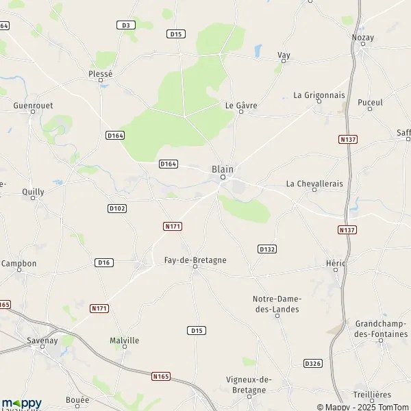 Map Blain map of Blain (44130) and practical information