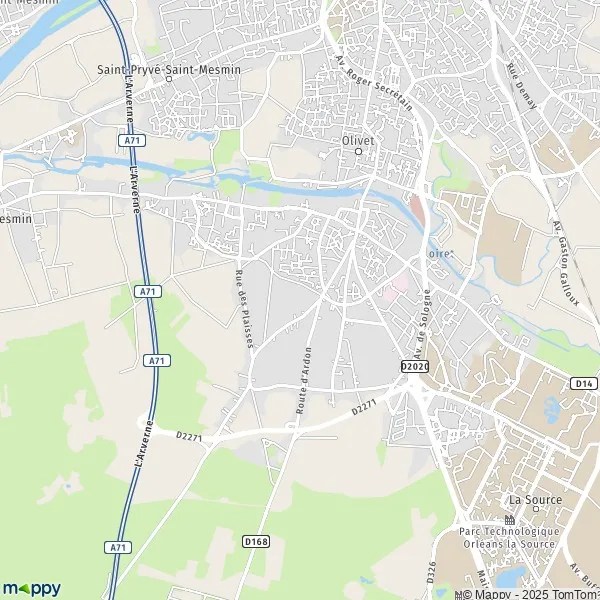 Map Olivet map of Olivet (45160) and practical information