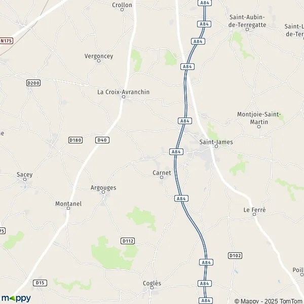 Map SaintJames map of SaintJames (50240) and practical information